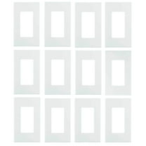 Leviton 80301-SW 1-Gang Decora Plus Wallplate Screwless Snap-On Mount 12 Pack, White