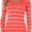 Deep Peach, variant on Women's Striped Classic Long Sleeve V-Neck Pullover Sweater - Deep Peach - Medium