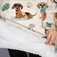 thumbnail image 3 of Oversized Wearable Blanket Hoodie,Dachshunds on the Beach Sherpa Blanket Hoodie with Super Pockets,Super Warm Fuzzy Pullover for Women & Men, 3 of 6
