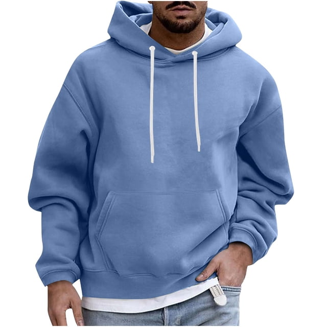 RKSTN Chandails à Capuchon pour Hommes Mode d'Automne Chandail Doux Décontracté Mode Col Rond avec Poche Chandail à Enfiler Manches Longues Hauts Chandail Chandail pour Hommes