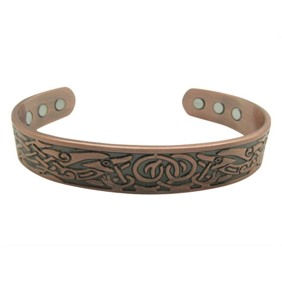Men's 8 Inch Solid Copper Magnetic Cuff Bracelet CBM175 - 1/4 of an inch wide.