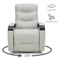 thumbnail image 2 of CHITA Power Swivel Glider Rocker Recliner Nursery Chair with USB for Living Room, Genuine Leather, White, 2 of 14