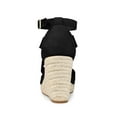 thumbnail image 2 of BLISSFUL STEP Women's Espadrilles Wedge Sandals Platform Close Toe Cross Strap Sandal Black 9, 2 of 7