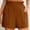 Khaki, variant on Sakmal Women Shorts Black Ruffle Solid 5 Inch Inseam High Waisted Shorts with Pockets