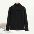 thumbnail image 5 of Ltctricy Women's Plus Size Thermal Shirts Fleece Lined Long Sleeve Turtleneck Cut out Loose T Shirts Warm Base Layer Tops(Black,X-Large), 5 of 5