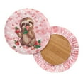 thumbnail image 2 of ZIATUBLE Sloth Strawberry Bar Stool Cover Slipcovers Washable Chairs Decorative Cover Size M Removable Stool Cushion Slipcovers for Chairs Set of 2 for Home Office Bar Coffee Shop, 2 of 6