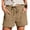 Khaki, variant on Linen Shorts for Women Plus Size Elastic Waist Drawstring Summer Beach Shorts with Pockets Khaki XXL