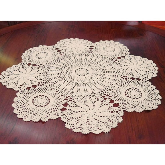 Cotton Handmade Crochet Lace Tablecloth Doilies Doily
