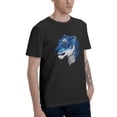thumbnail image 2 of Blue Tiger Men's T-Shirt Cotton 100% Summer Tops Fashion Casual Blue Tiger Short Sleeves for Men Women Round Collar Top Tees, 2 of 6