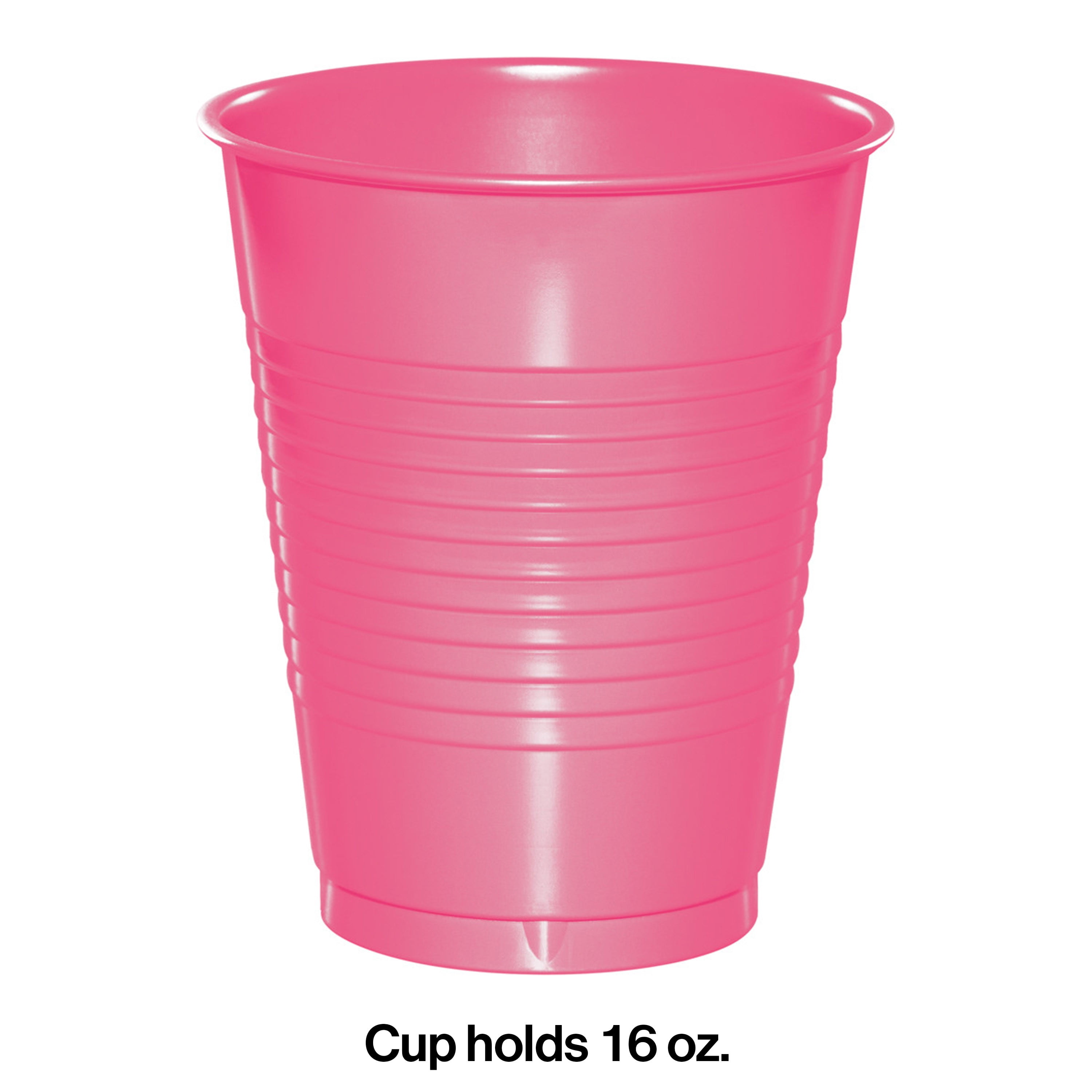 Candy Pink 16 oz Plastic Cups 60 Count for 60 Guests - Walmart Business  Supplies