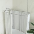 Naiture Shower Curtain Rod Rectangular Shape for Clawfoot Tub with