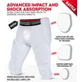 thumbnail image 6 of Exxact Sports Battle 7-Pad Adult Football Girdle for Men with Cup Pocket, Lightweight Padded Compression Shorts with Integrated Ultra Flex Pads, Men's Girdle Football (White, A4XL), 6 of 7