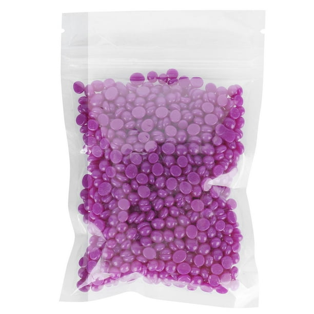 Perles de cire dépilatoire pour hommes et femmes, pour le visage, les bras, le dos et les jambes, 50 g, violet