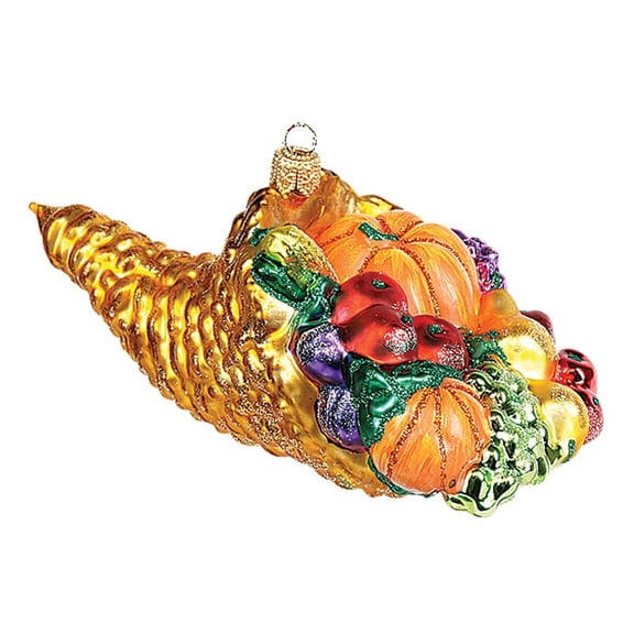 Thanksgiving Cornucopia Polish Glass Christmas Ornament  Tree Decoration