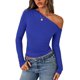 thumbnail image 1 of Remera PRETTYGARDEN Mujer Manga Larga con Hombros Descubiertos y Fruncido XL, 1 of 8