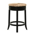 thumbnail image 3 of Home Square 2 Piece Swivel Rush Seat Counter Stool Set in Antique Black, 3 of 5
