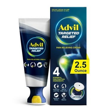 Advil Targeted Relief Pain Relieving Cream with Massage Applicator, Up to 8 Hours of Powerful Relief, 2.5 oz