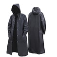 thumbnail image 3 of Chubasquero largo para hombre, impermeable, reutilizable, poncho de lluvia con capucha, chaqueta impermeable para senderismo, pesca, adecuado para 70-85kg (1 unidad, negro), 3 of 5