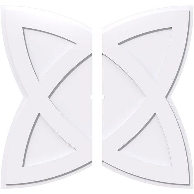 Ekena Millwork CMP34CM2-01000 34 Po OD x 1 Po ID Carré Cosmo Architecture Grade Médaillon de Plafond Contemporain PVC - 2 Pièces