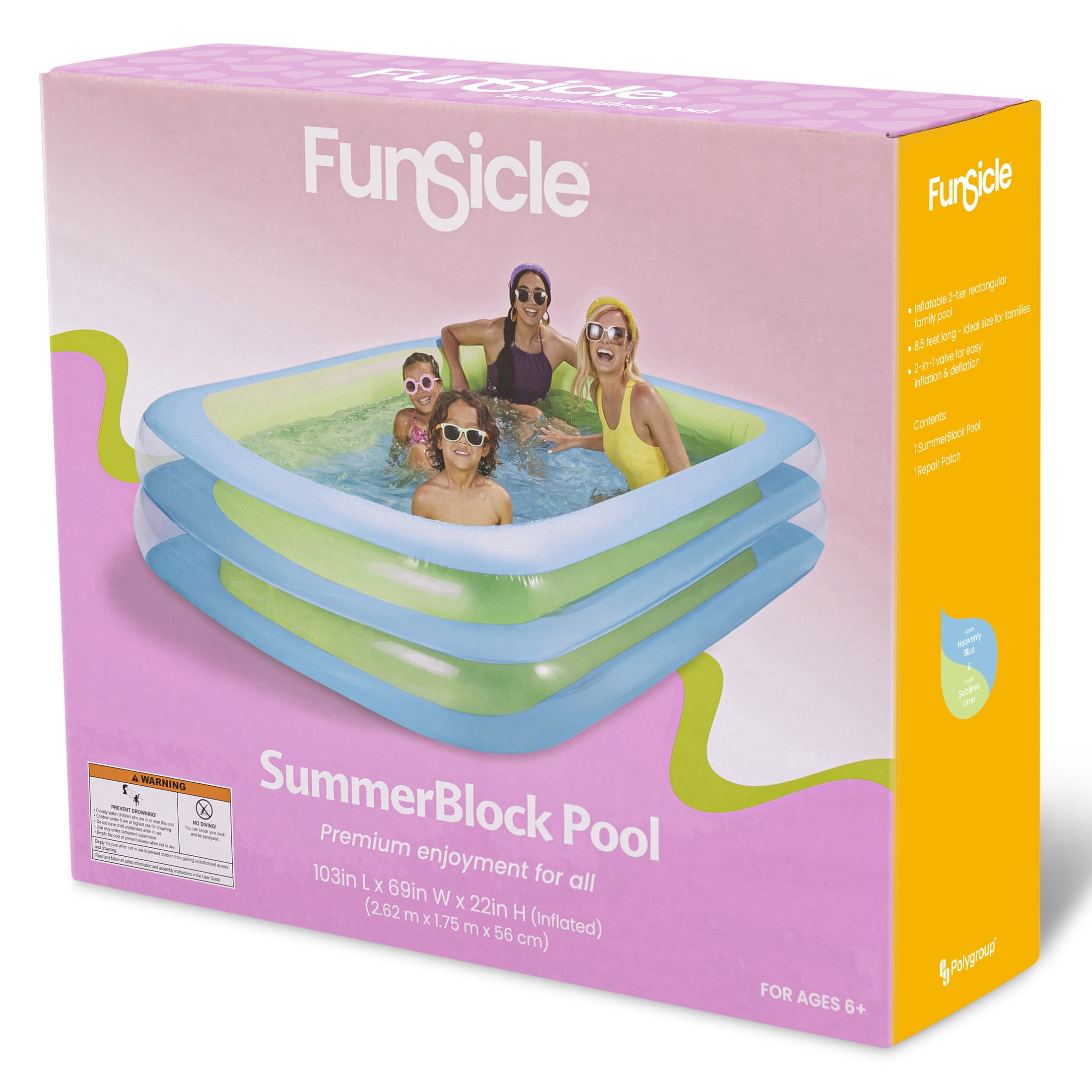 Funsicle Blue SummerBlock Inflatable Family Swimming Age 6 & up - Walmart.com