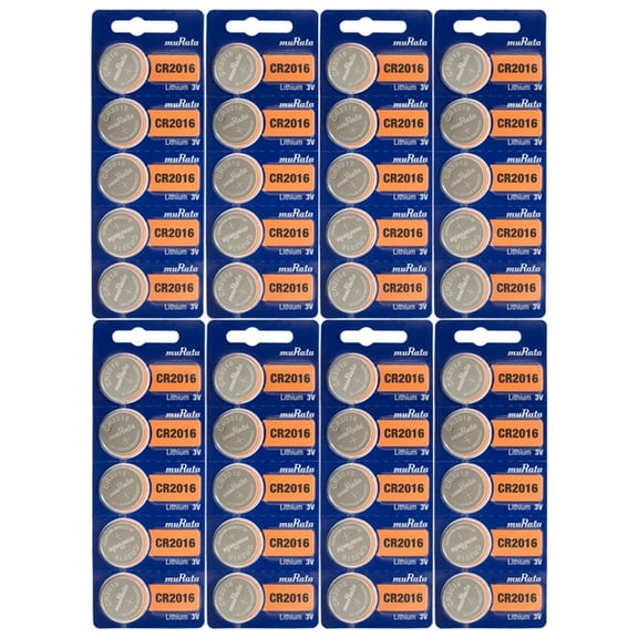 MURATA CR2016 3V Lithium Battery (40-Pack)