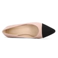 thumbnail image 4 of Women’s Pointed Toe Low Kitten Heel Pumps, Classic Office Dress Shoes with Faux Leather Cap Toe, Comfortable Work Heels, 4 of 5
