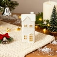 thumbnail image 6 of FXMLRLK White Theme - Ceramic Christmas Village Houses, Glowing Lighted Holiday Decorations for Indoor Tabletop, Farmhouse Country Style Christmas Home Decor,Style 17, 6 of 6