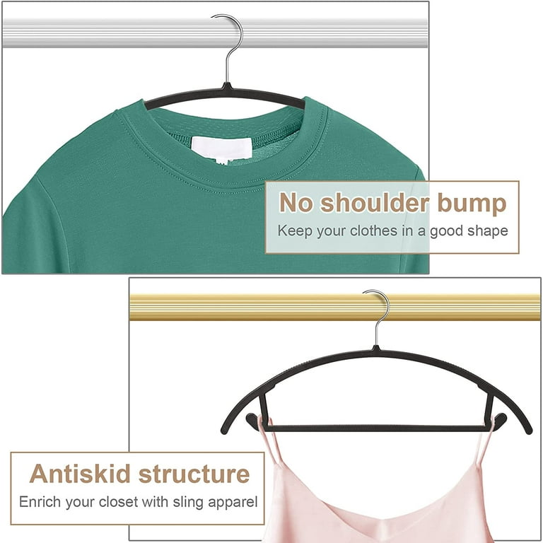 5pack Plastic Hangers No Shoulder Bump Suit Hangers Chrome Hooks Non Slip Space Saving Clothes Hangers Heavyduty Rounded Hangers for