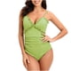 thumbnail image 2 of Traje de baño de una pieza para mujer, cómodo, liso, con almohadilla en el pecho, sin aros, Bikini con escote en V profundo OAVQHLG3B Store  lin121212, 2 of 4