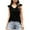 Black, variant on QLEICOM Womens Ruffle Sleeve Tank Tops Vneck Loose Fit Tunic Side Split Tshirt Casual Blouses Basic Cami Top Slim Vest Blouse Black L, US Size 8