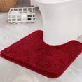 thumbnail image 1 of Tapete de baño en forma de U MIULEE rojo de microfibra 61x61 cm, 1 of 7