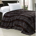 thumbnail image 3 of Home Soft Things Animal Print Flannel Fleece Blanket - Chocolate White Snake - Twin (60" x 90"), 3 of 3
