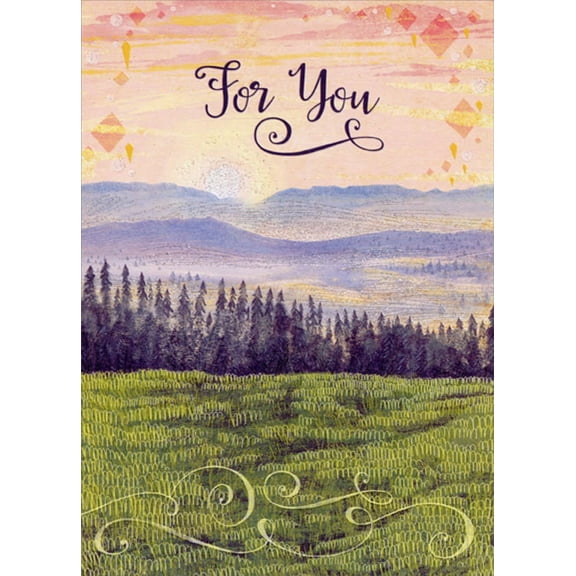 Designer Greetings wirling Green Field & Mountains Religious Father’s Day Card