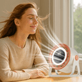 thumbnail image 2 of Desk Fan, Rechargeable Portable Fan with Digital Display, 180-Level Seamless Speed Control & 360 ° Rotation, 3-in-1 Air Circulation Fan for Bedroom, Office, Kitchen, Camping, Yellow&Orange, 2 of 6