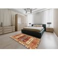 thumbnail image 5 of Ahgly Company Machine Washable Indoor Square Abstract Red Area Rugs, 3' Square, 5 of 7