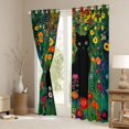 thumbnail image 3 of Manfei Black Cat Curtains Pack of 2 (42x84 Each) for Kids Children,Colorful Flowers Curtains Blackout,Cartoon Animal Bedroom Curtains,Super Cozy Room Decor, 3 of 6