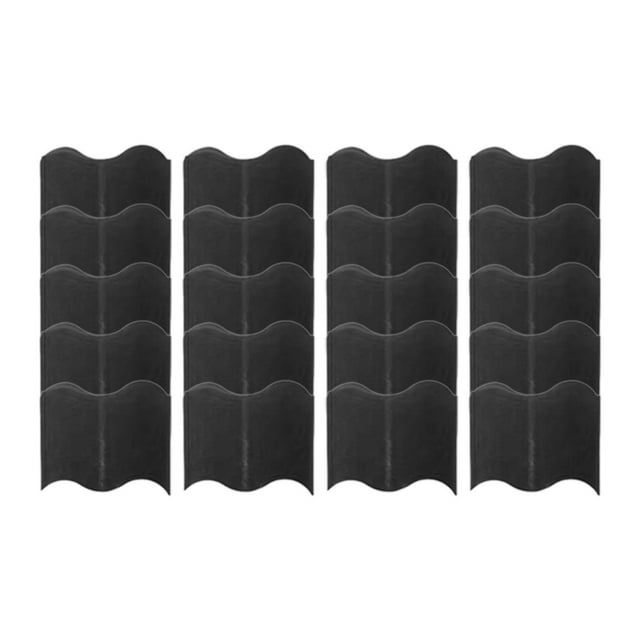 koolsoo 20 Pieces Garden Edging Border Backyard Sidewalk Decorative Landscape Edging Black