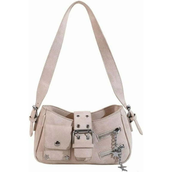 Trendy Y2k Shoulder Bags Women 2025 Spring Punk Underarm Purse Crossbody Bag Top Handle Satchel Buckle Hobo Handbag