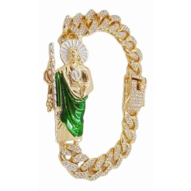 Pulsera de oro laminado 18 kilates Maria Almudena San Judas Tadeo 22 cm
