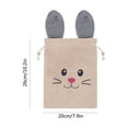 thumbnail image 3 of Easter Bunny Gift Bag Burlap Drawstring Pouch, Fluffy Ear Candy Treat Bag for Spring Party, Reusable Jute Goodie Bag for Egg Hunt, Cute Rabbit Favor Bag for Childs Birthday Holiday Decoration Set, 3 of 6