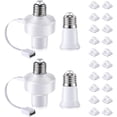 thumbnail image 1 of 2 Pack E26 Light USB Socket Adapter, Lamp Socket Power Adapter 5V 1.5A, Light Socket Adapter Compatible with Wyze Cameras v3,v4,v3 Pro, USB Light Socket for Smart Camera, Smart Bulb, GPS, LED Strip, 1 of 7