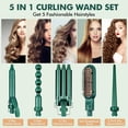 thumbnail image 2 of LMHF Curling Iron Set, 5 in 1 Curling Wand with 4 Interchangeable Ceramic Barrels and 1 Straight Hair Brush, 30S Instant Heat Up, LCD Temp Adjustment, Dual Voltage, Includes Heat Resistant G, 2 of 5