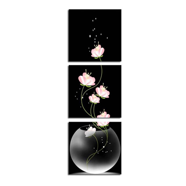 Flor Flor Arte de la pared Belleza Pintura floral en poliéster Impresión de imagen vertical Decoración Dormitorio 3 Paneles sidaley JJ14933-00