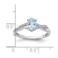 thumbnail image 2 of Auriga Fine Jewelry 14K White Gold Oval Aquamarine and Diamond Ring for Women Size 7, 2 of 5