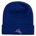 thumbnail image 5 of Japanese Plum Blossom Embroidered 12 Inch Long Knitted Beanie - Royal OSFM, 5 of 5
