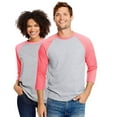 thumbnail image 2 of Hanes 42BA Men's X-Temp 3/4 Sleeve Baseball Tee, 2 of 2