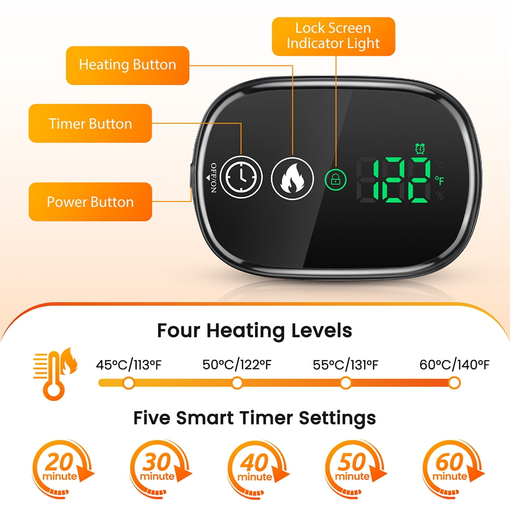 Cordless Heating Pad for Neck and Shoulders,Heated Neck Wrap with 5 Adjustable Temperature Levels and 6 Timer Settings,Large Coverage Cordless Neck Warmer,Black