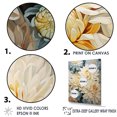 thumbnail image 3 of Designart "Minimalist Blue And Gold Mums Painting I" Mums Floater Framed Wall Decor, 3 of 5