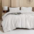 thumbnail image 4 of ANGENIA White Comforter Queen, 3 Pieces Soft Fluffy Bedding Comforter Sets for Queen Size Bed, Boho Farmhouse Lightweight Tufted Bed Set for All Seasons(90"x90" Comforter & 2 Pillowcases), 4 of 7