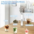 thumbnail image 4 of Hootek Rechargeable Milk Frother Handheld with 3 Heads, Coffee Electric Whisk Drink Foam Mixer, Mini Hand Stirrer with 3 Speeds Adjustable for Latte, Cappuccino, Hot Chocolate, Egg, White, 4 of 7